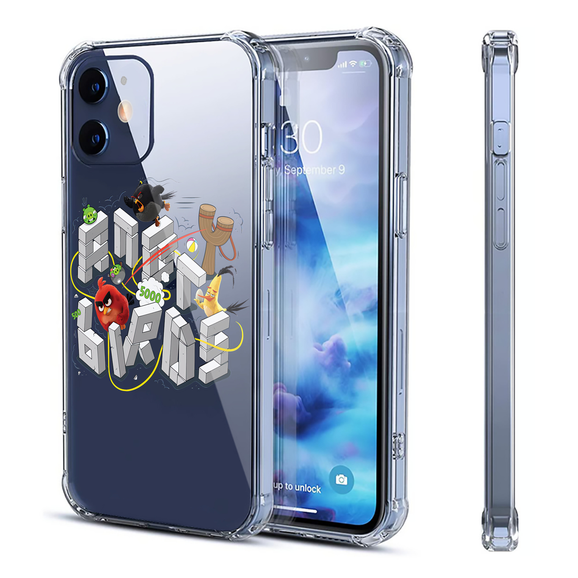 （画像用） Angry Birds アングリーバード 【iPhone 12シリーズ対応】透明スマホケース（クリアソフトケース）